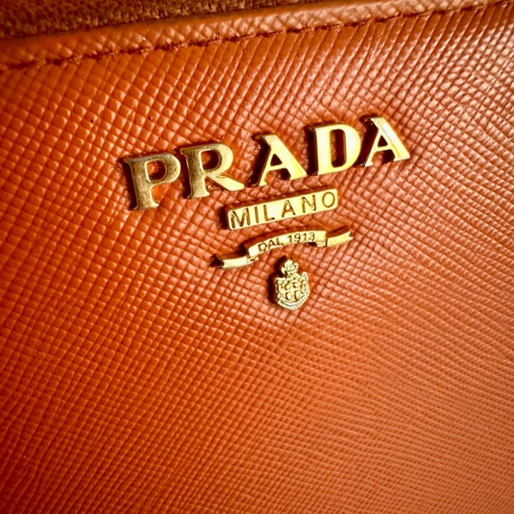 Prada Wallet Saffiano Leather Orange with Box - Picture 9 of 16